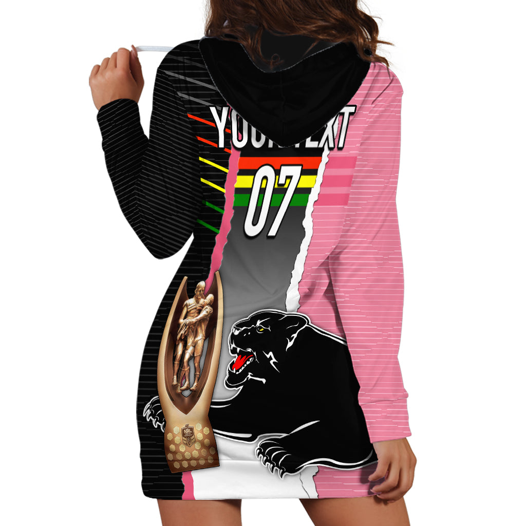 Personalised Panther Rugby NRL Premiers Hoodie Dress Panther Pride Black & Pink Sporty Vibe - Vibe Hoodie Shop