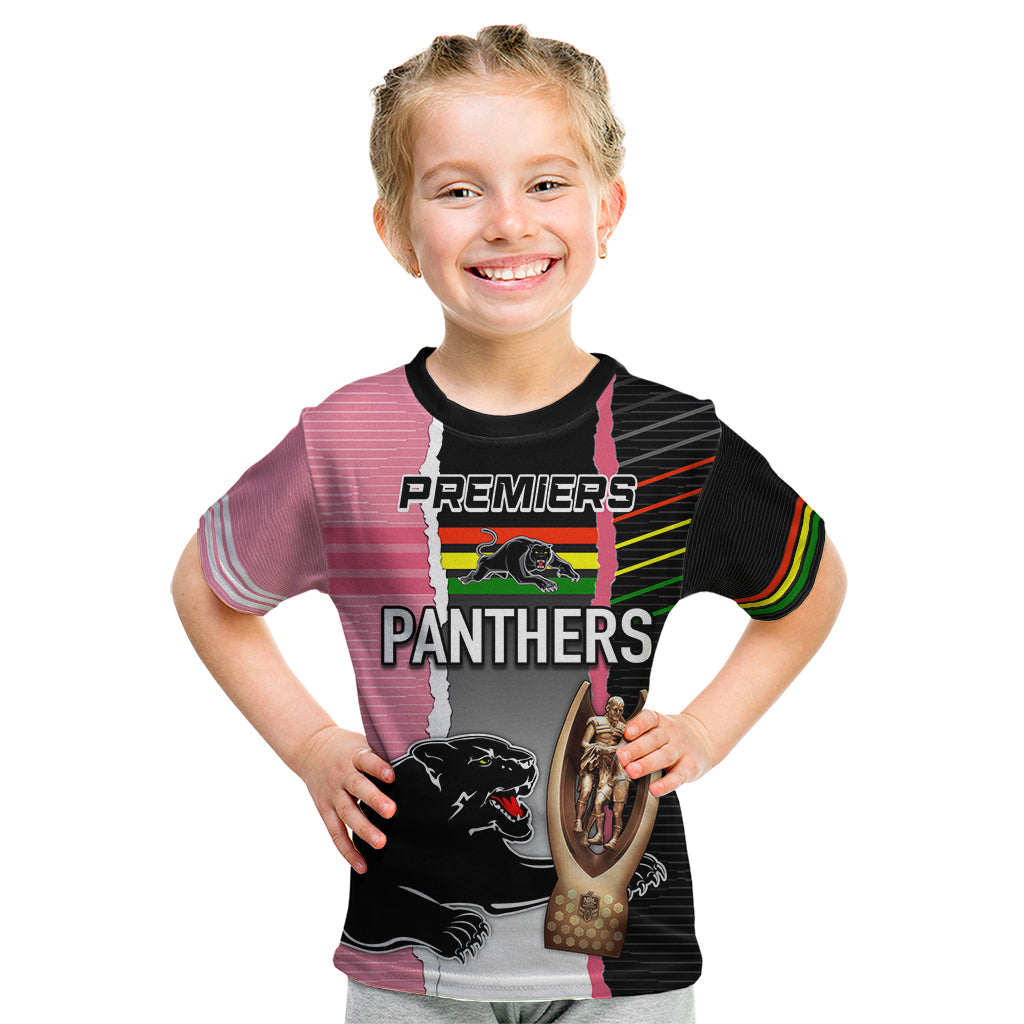 Personalised Panther Rugby NRL Premiers Kid T Shirt Panther Pride Black & Pink Sporty Vibe - Vibe Hoodie Shop