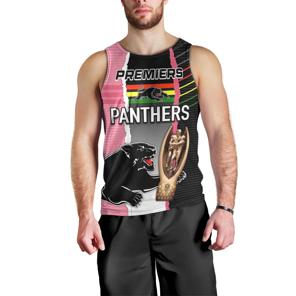 Personalised Panther Rugby NRL Premiers Men Tank Top Panther Pride Black & Pink Sporty Vibe - Vibe Hoodie Shop