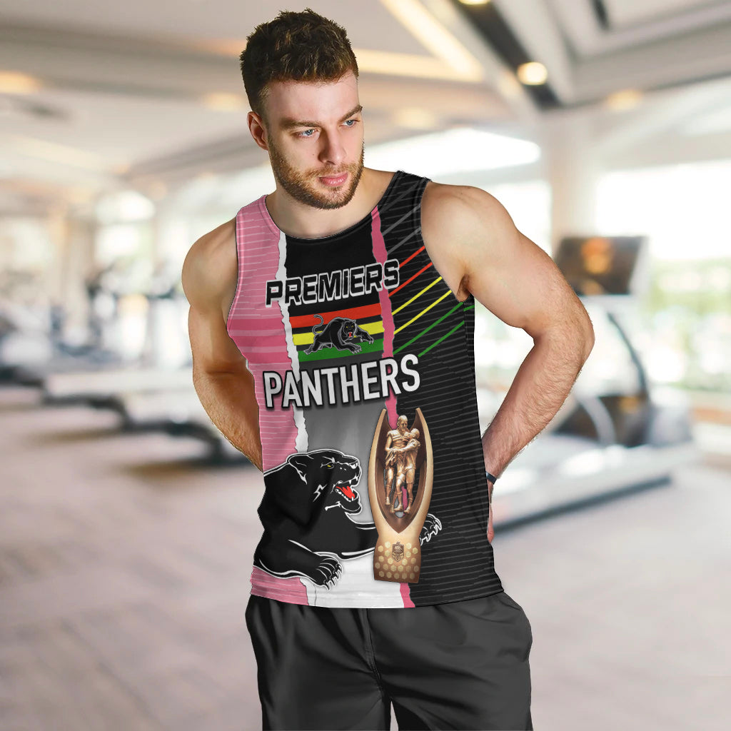 Personalised Panther Rugby NRL Premiers Men Tank Top Panther Pride Black & Pink Sporty Vibe - Vibe Hoodie Shop