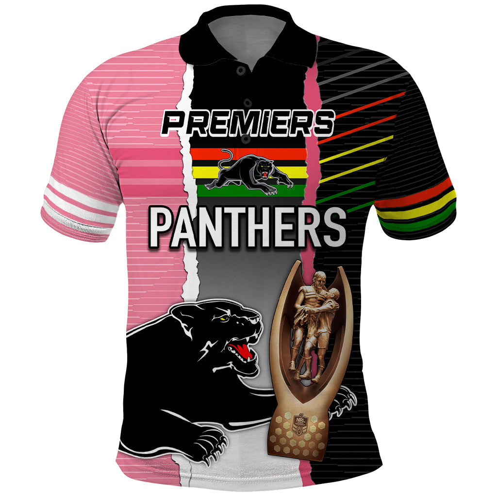 Personalised Panther Rugby NRL Premiers Polo Shirt Panther Pride Black & Pink Sporty Vibe - Vibe Hoodie Shop