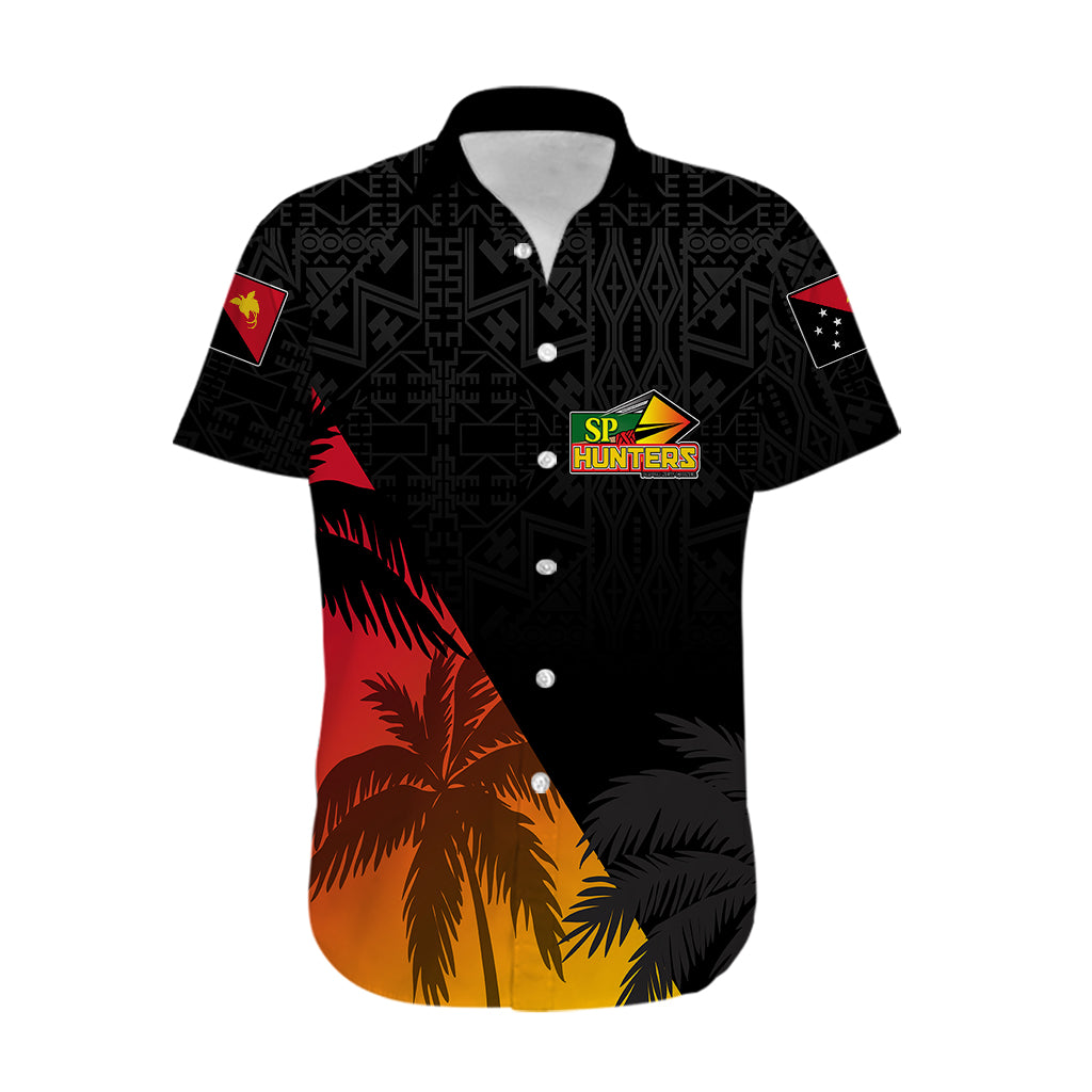 Personalised PNG Hunters Rugby Hawaiian Shirt Palm Trees Simple - Vibe Hoodie Shop