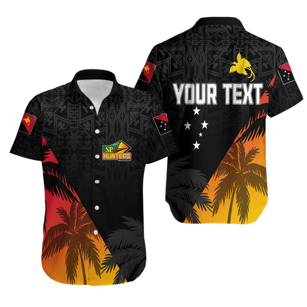 Personalised PNG Hunters Rugby Hawaiian Shirt Palm Trees Simple - Vibe Hoodie Shop