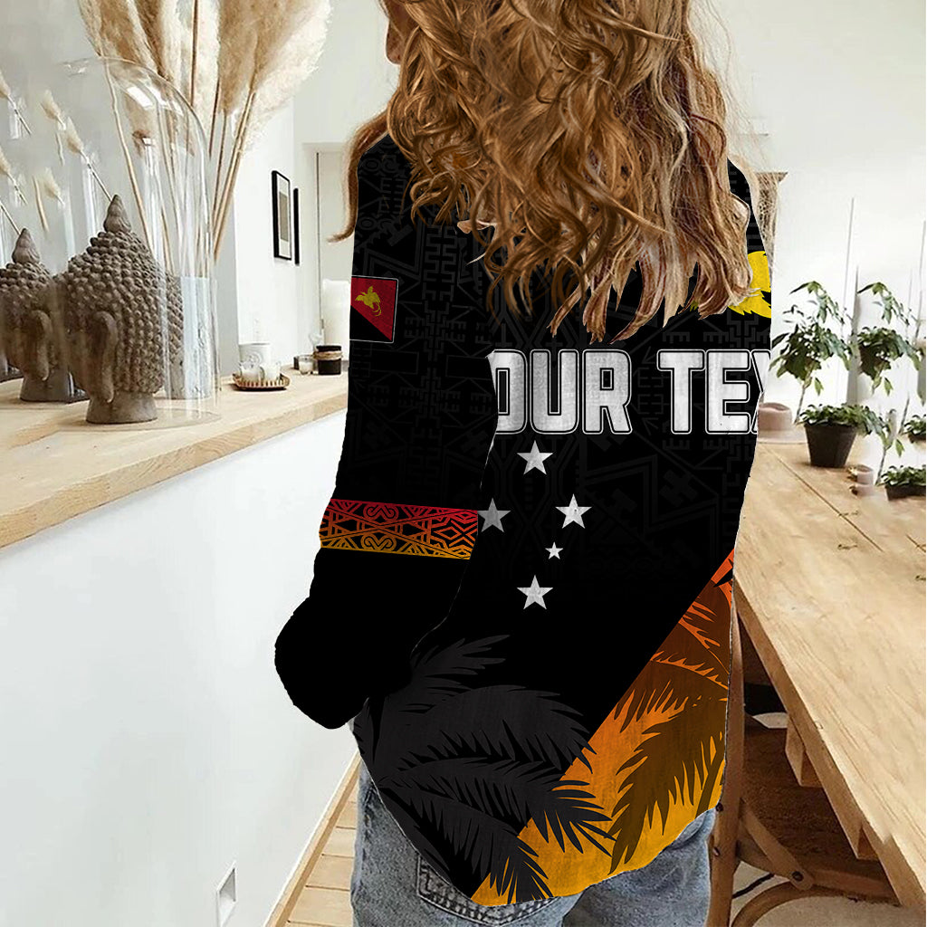 Personalised PNG Hunters Rugby Women Casual Shirt Palm Trees Simple - Vibe Hoodie Shop