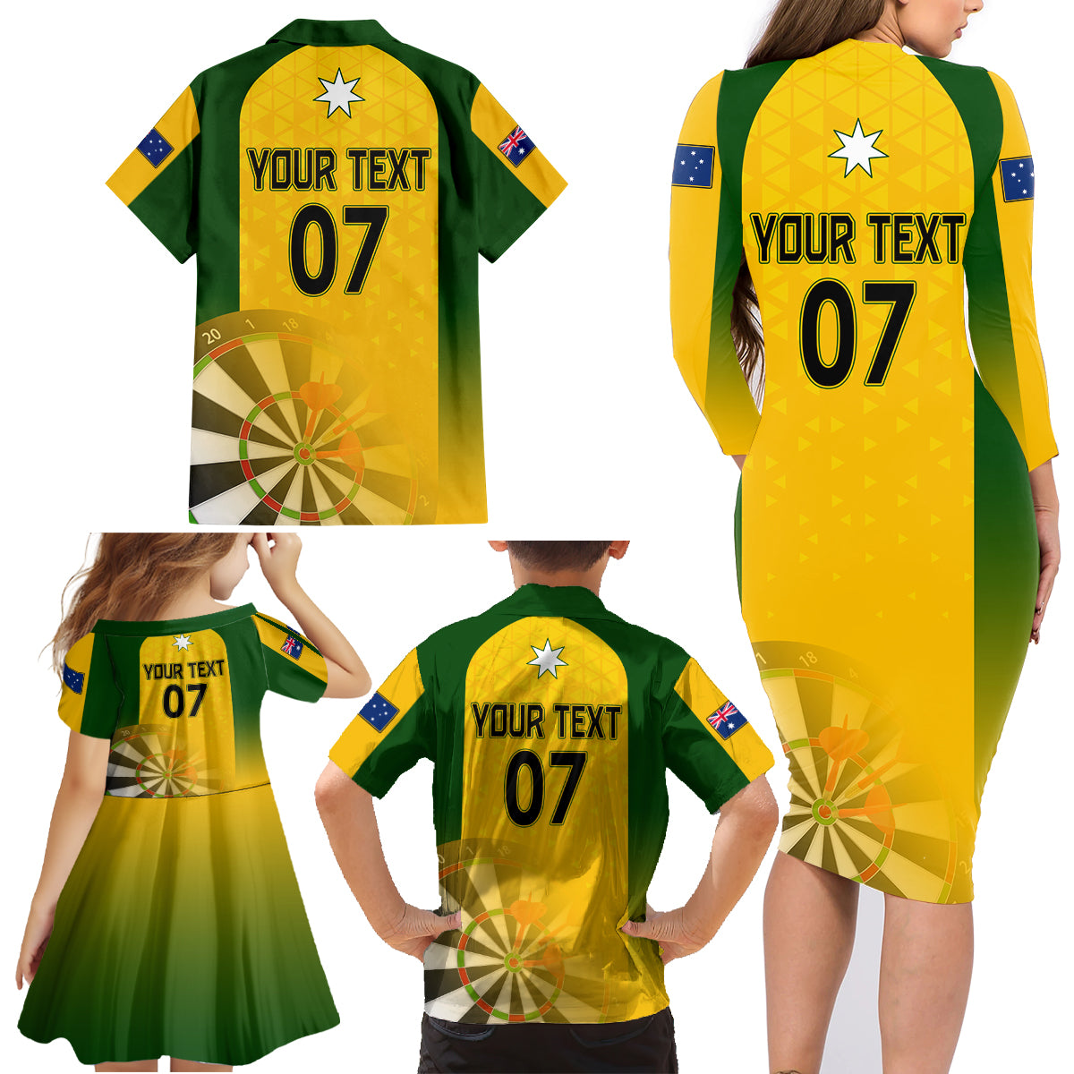 custom-australia-darts-family-matching-long-sleeve-bodycon-dress-and-hawaiian-shirt-national-color-basic