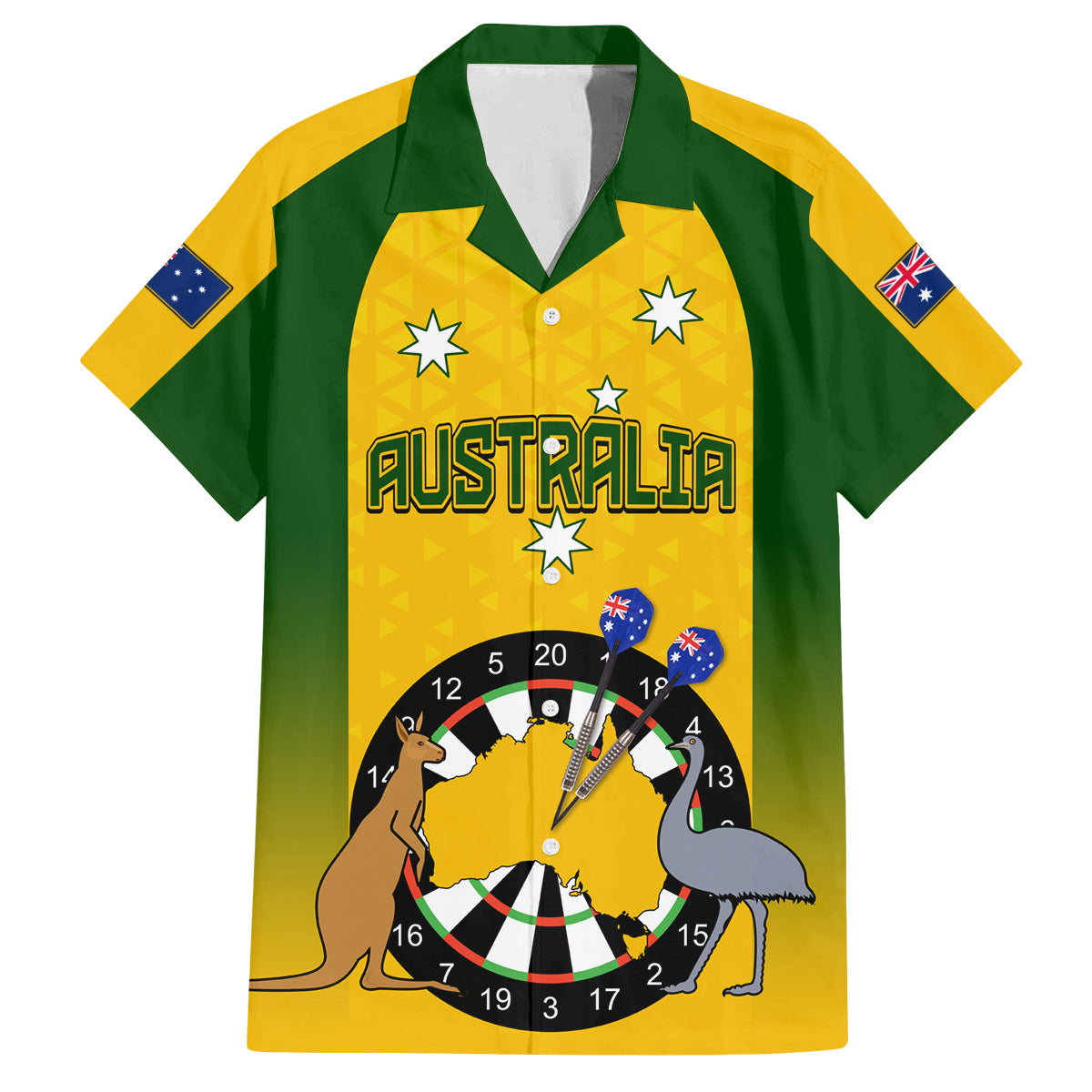 custom-australia-darts-family-matching-long-sleeve-bodycon-dress-and-hawaiian-shirt-national-color-basic