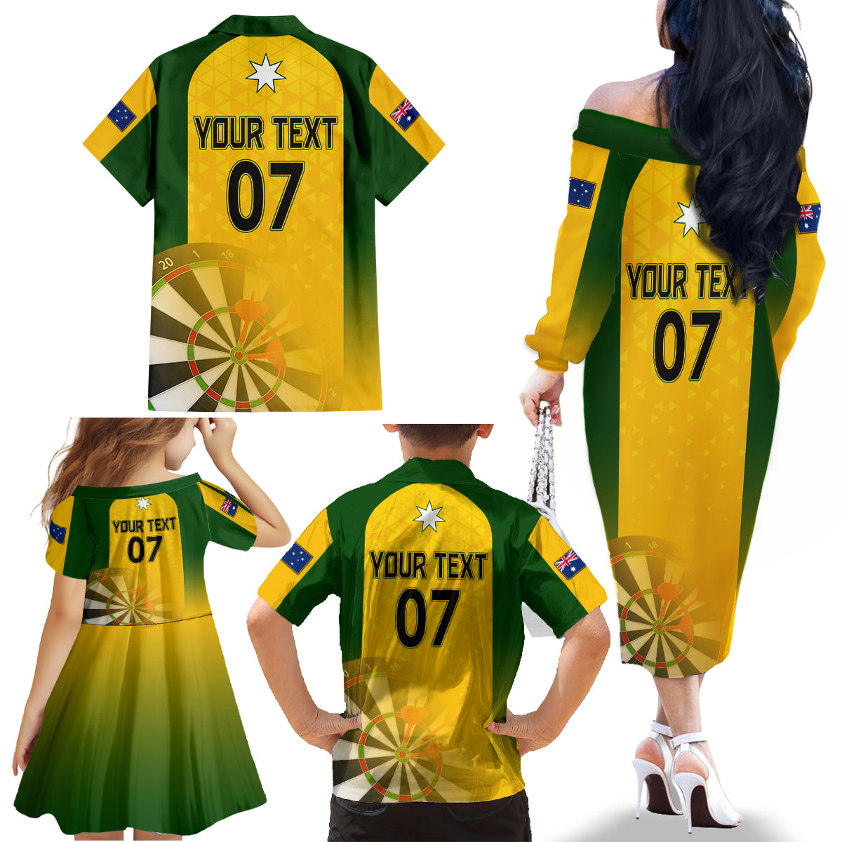 custom-australia-darts-family-matching-off-shoulder-long-sleeve-dress-and-hawaiian-shirt-national-color-basic