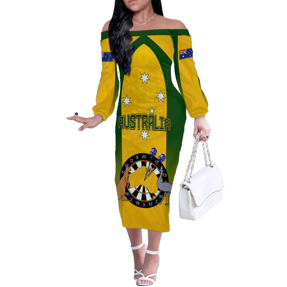 custom-australia-darts-family-matching-off-shoulder-long-sleeve-dress-and-hawaiian-shirt-national-color-basic