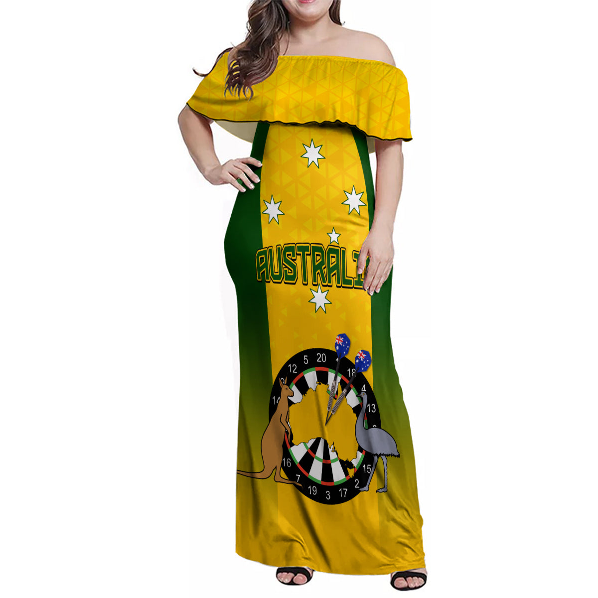 custom-australia-darts-family-matching-off-shoulder-maxi-dress-and-hawaiian-shirt-national-color-basic