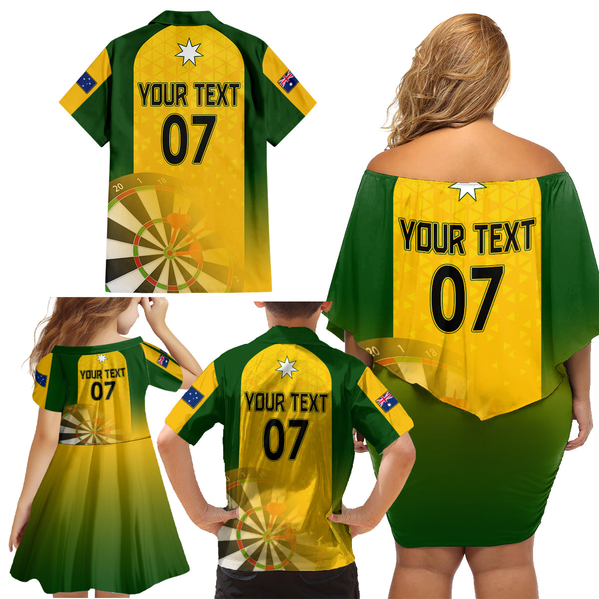 custom-australia-darts-family-matching-off-shoulder-short-dress-and-hawaiian-shirt-national-color-basic