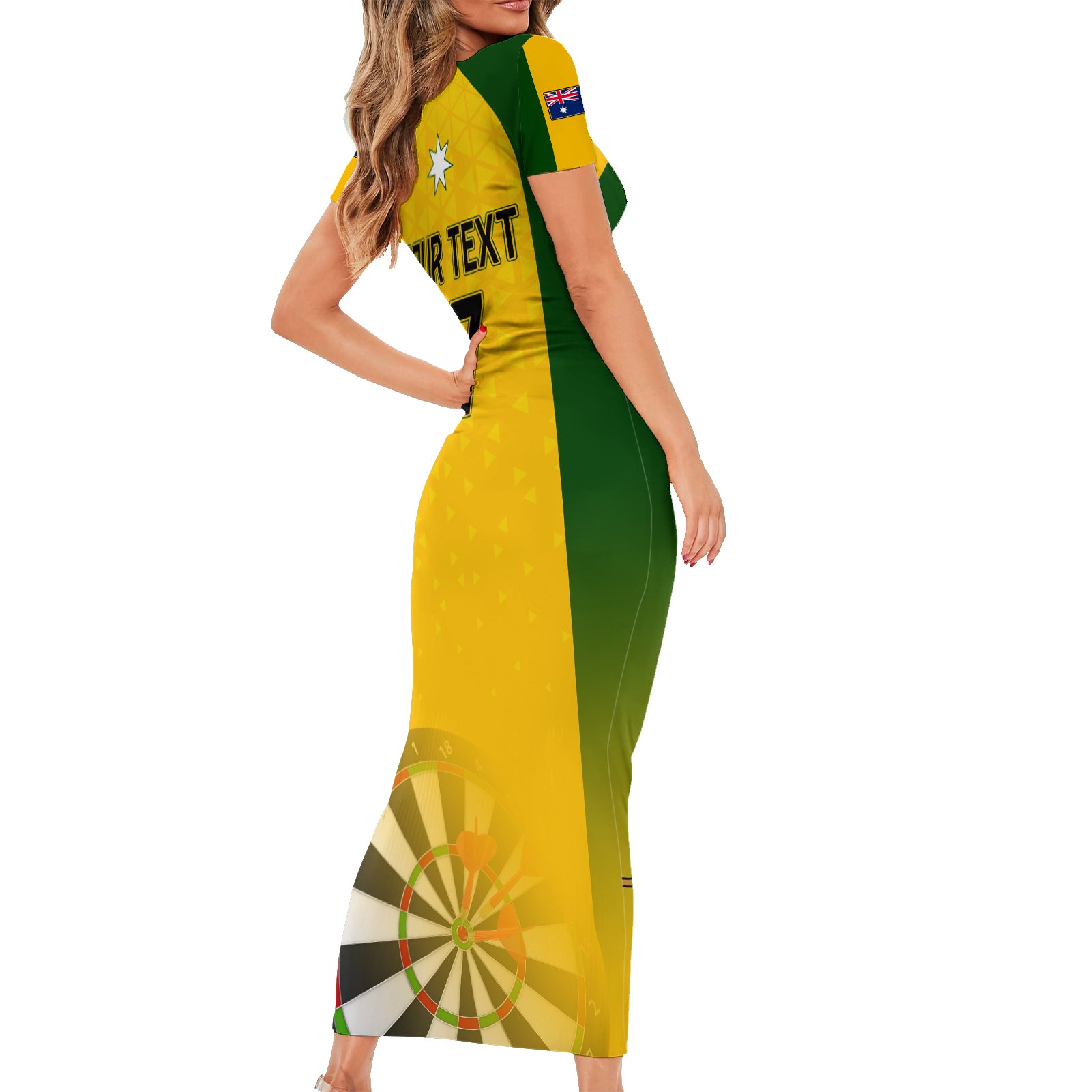 custom-australia-darts-family-matching-short-sleeve-bodycon-dress-and-hawaiian-shirt-national-color-basic