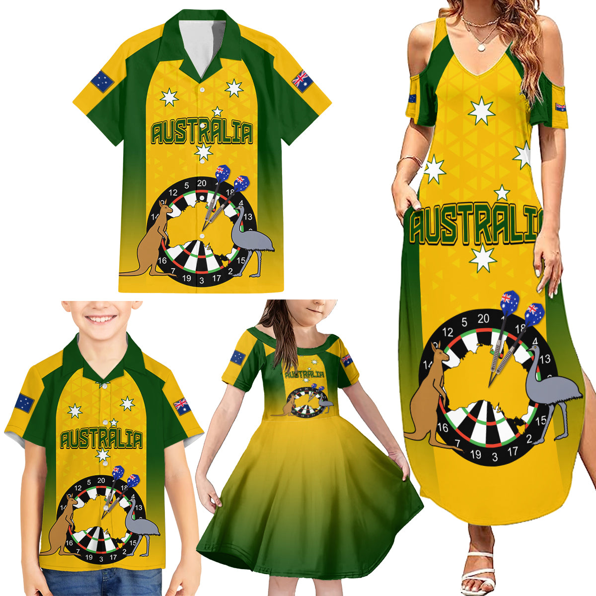 custom-australia-darts-family-matching-summer-maxi-dress-and-hawaiian-shirt-national-color-basic