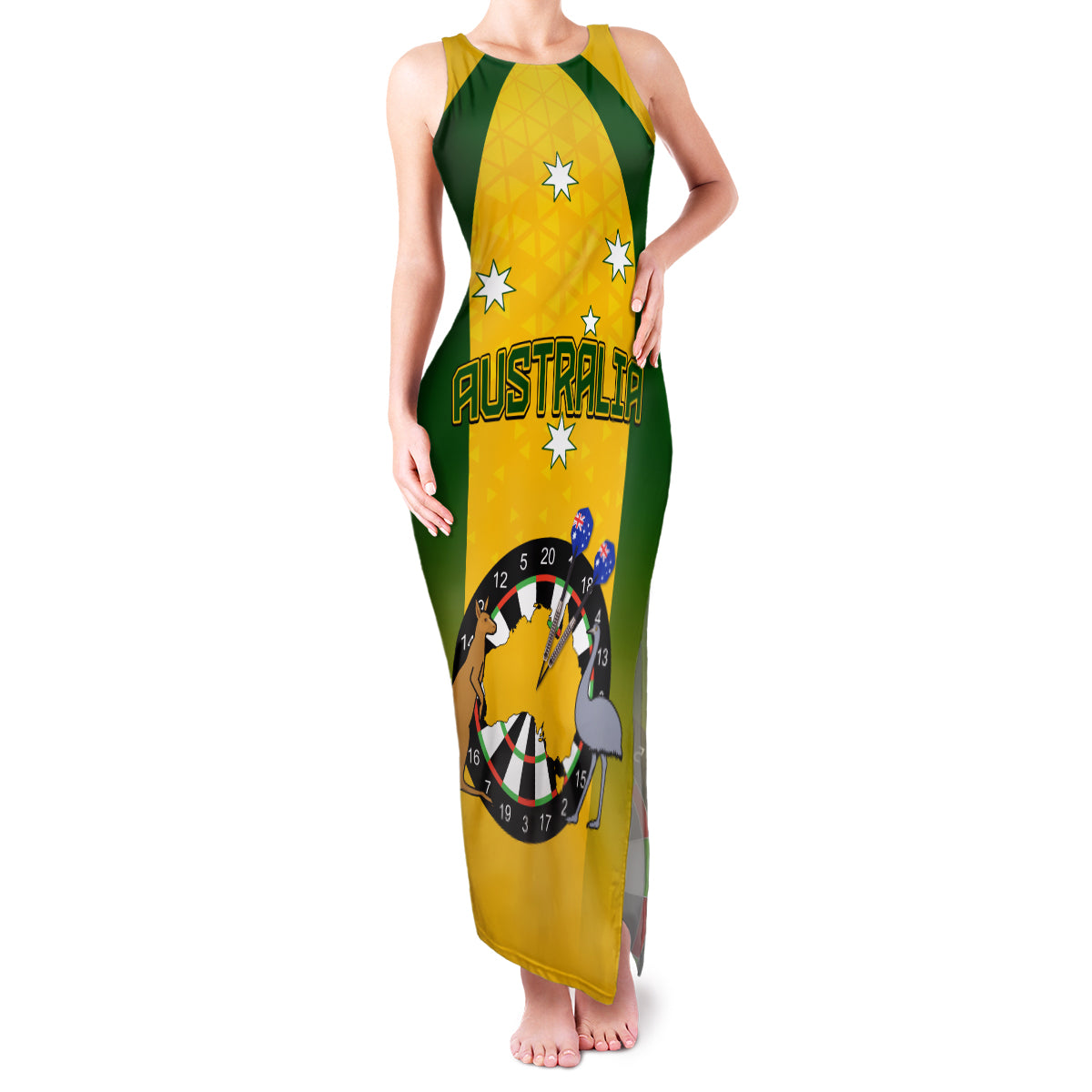 custom-australia-darts-family-matching-tank-maxi-dress-and-hawaiian-shirt-national-color-basic