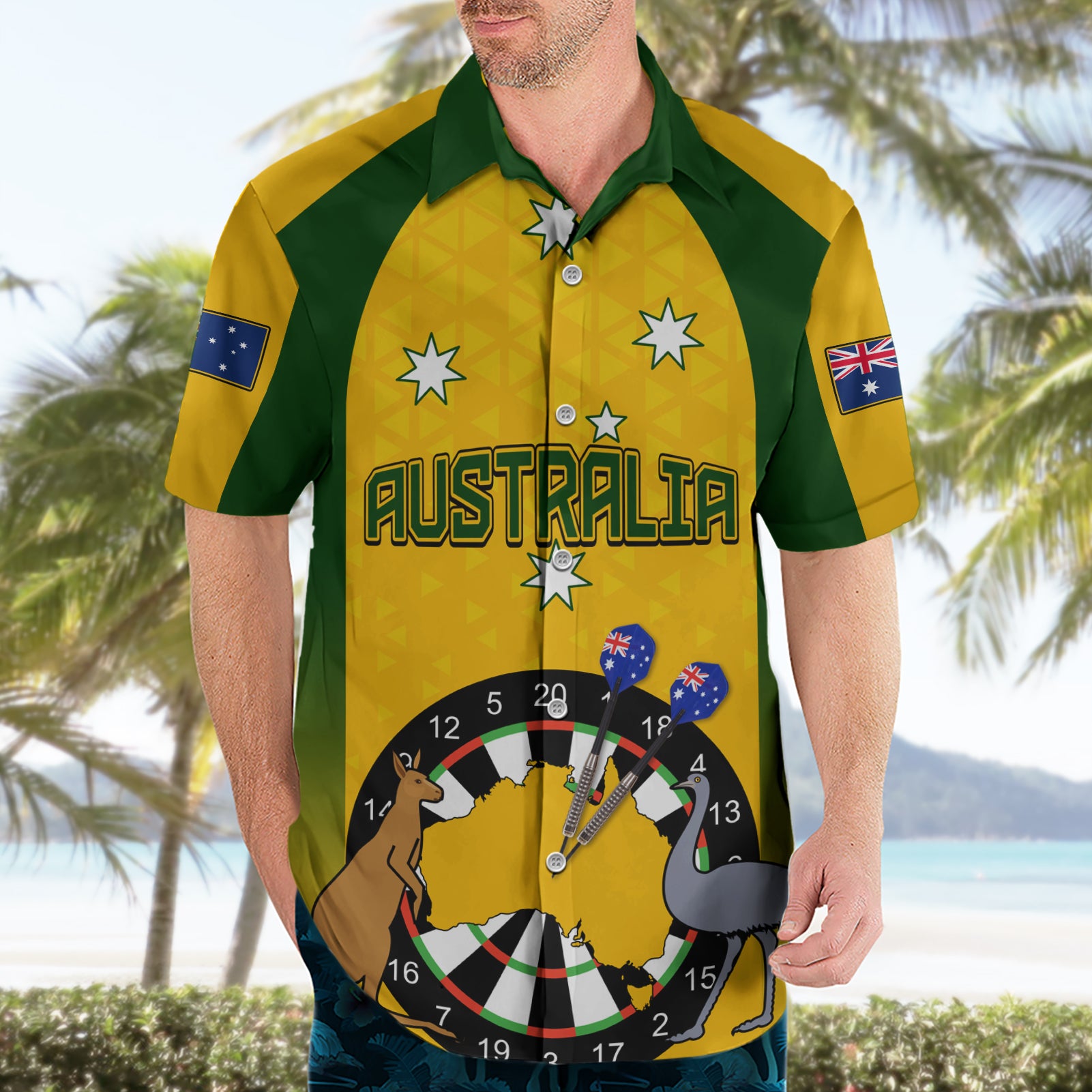 Custom Australia Darts Hawaiian Shirt National Color Basic - Vibe Hoodie Shop