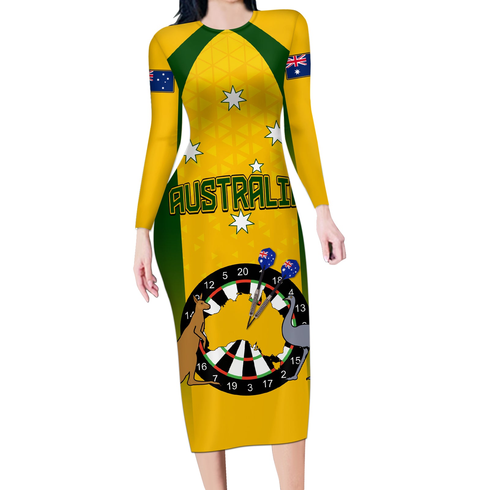 custom-australia-darts-long-sleeve-bodycon-dress-national-color-basic