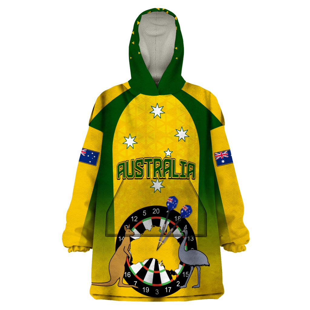 Custom Australia Darts Wearable Blanket Hoodie National Color Basic - Vibe Hoodie Shop