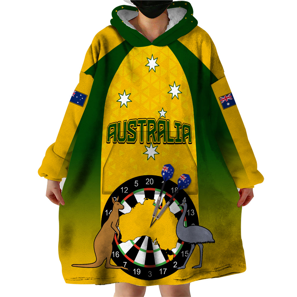 Custom Australia Darts Wearable Blanket Hoodie National Color Basic - Vibe Hoodie Shop