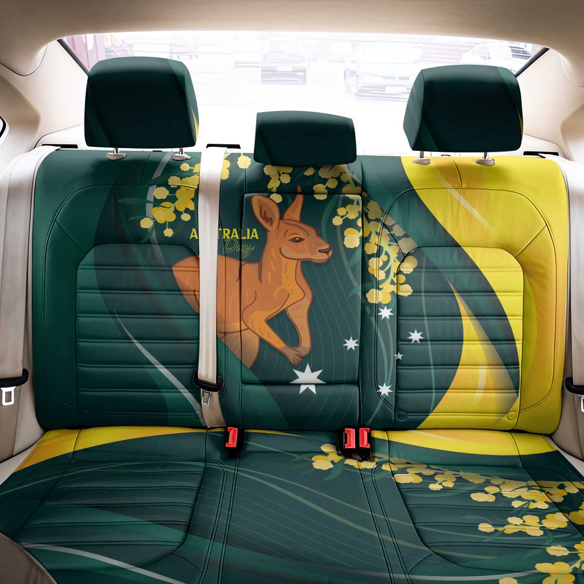 Australia Day Back Car Seat Cover Kangaroo National Color