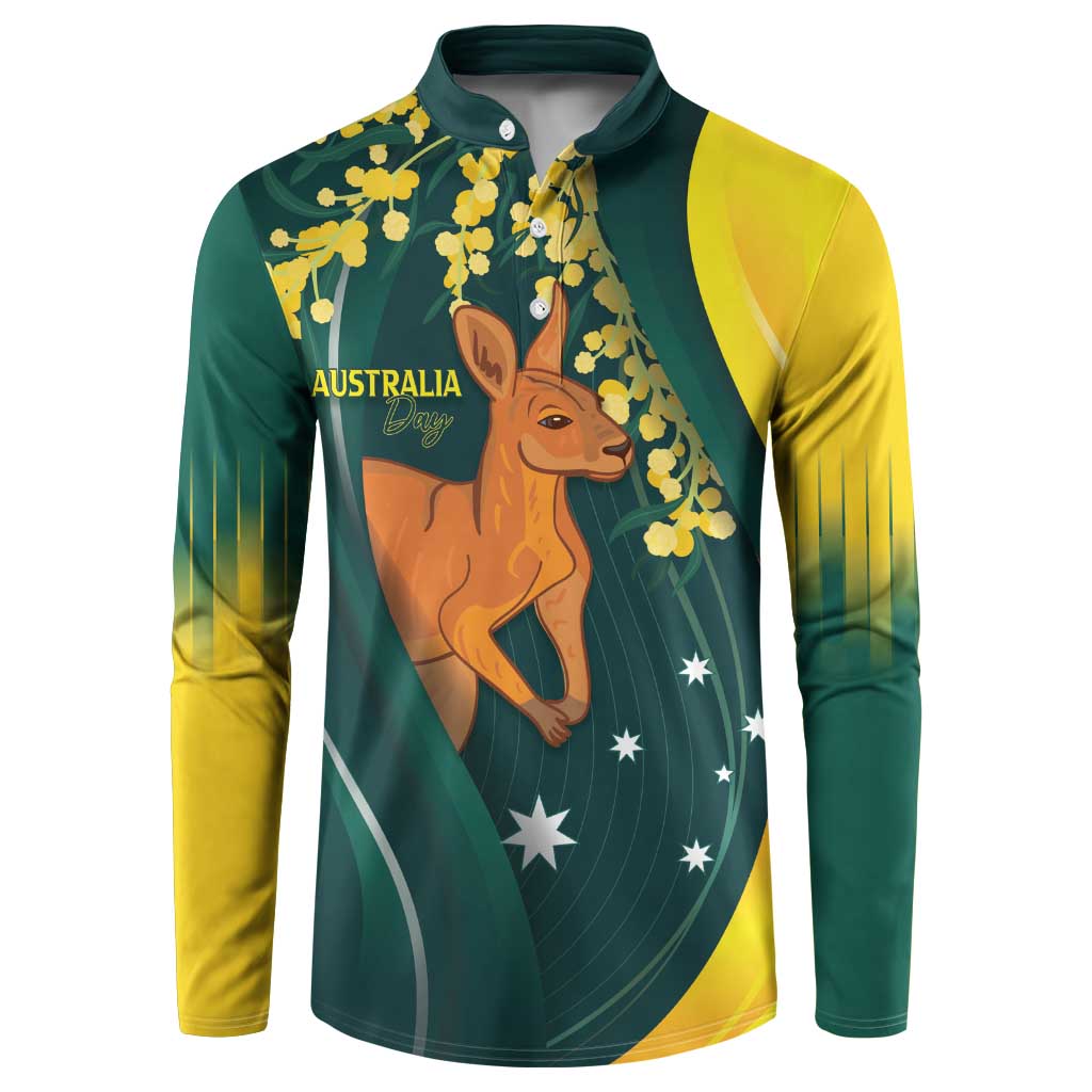 Australia Day Button Sweatshirt Kangaroo National Color