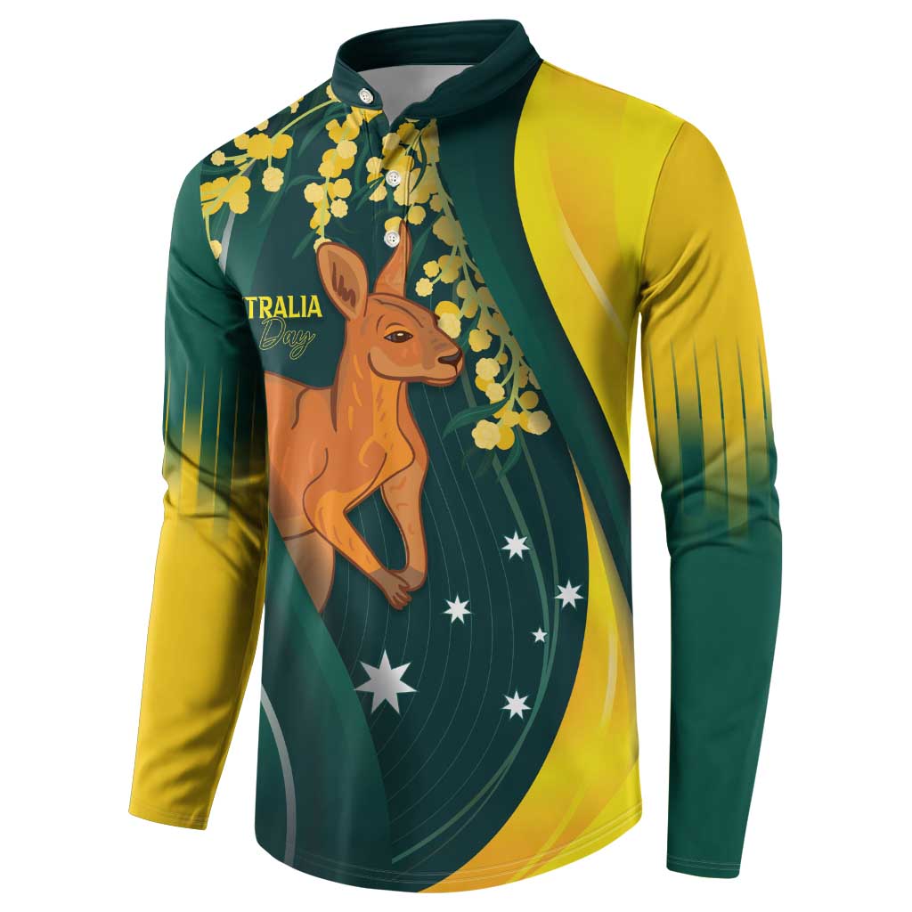 Australia Day Button Sweatshirt Kangaroo National Color