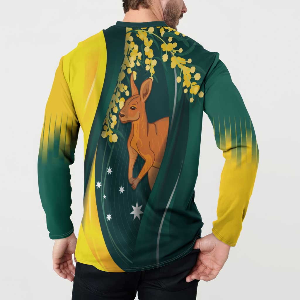 Australia Day Button Sweatshirt Kangaroo National Color