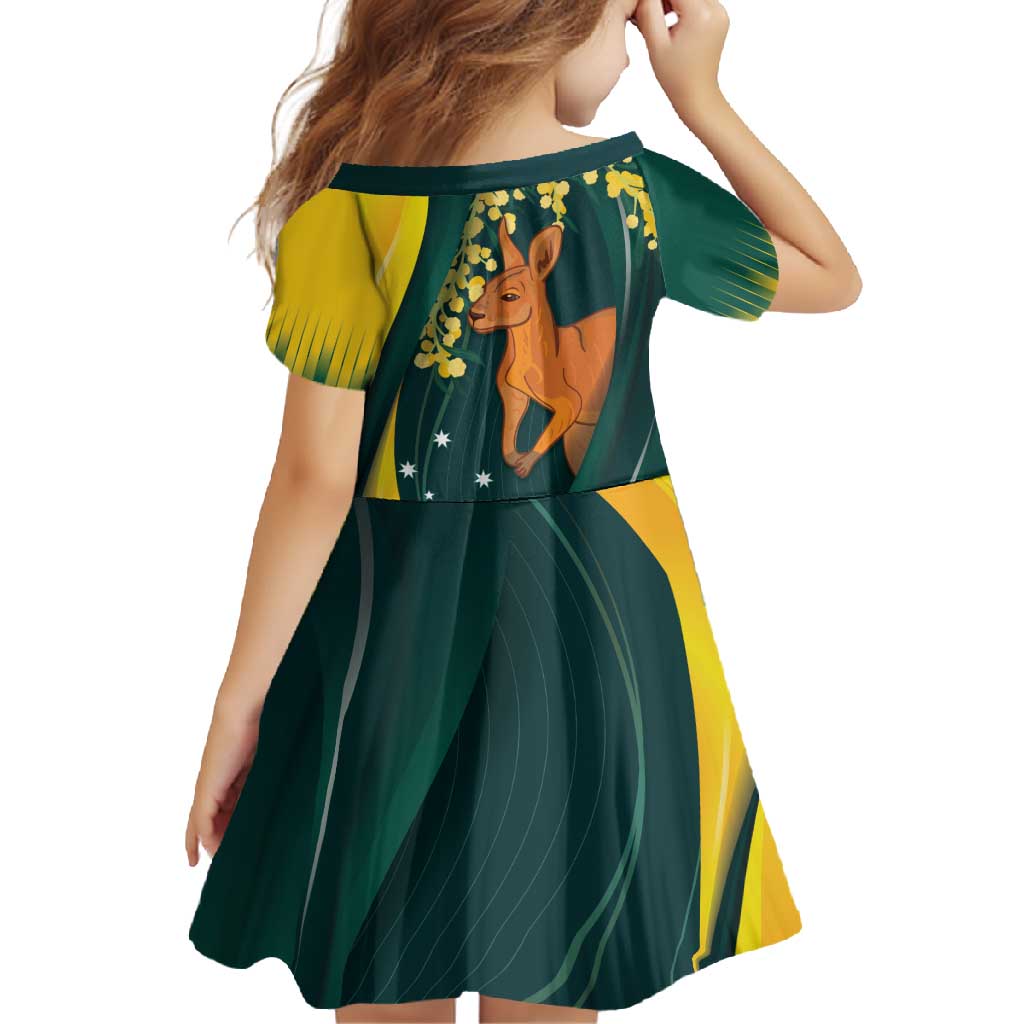 Australia Day Family Matching Long Sleeve Bodycon Dress and Hawaiian Shirt Kangaroo National Color