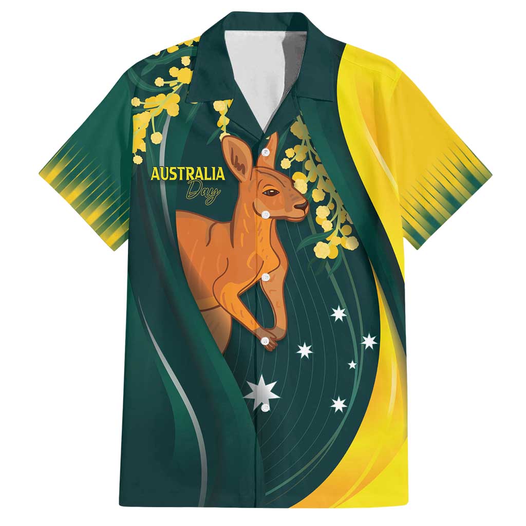 Australia Day Family Matching Long Sleeve Bodycon Dress and Hawaiian Shirt Kangaroo National Color