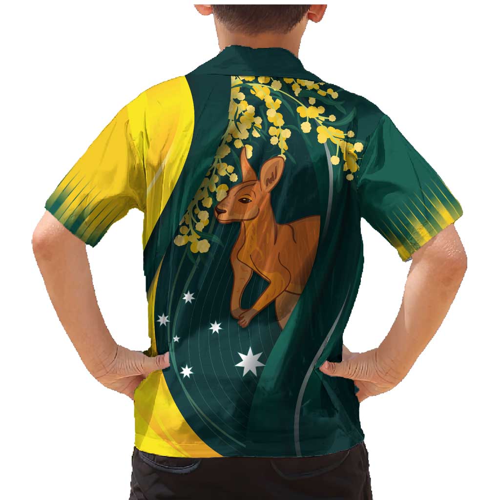 Australia Day Family Matching Mermaid Dress and Hawaiian Shirt Kangaroo National Color