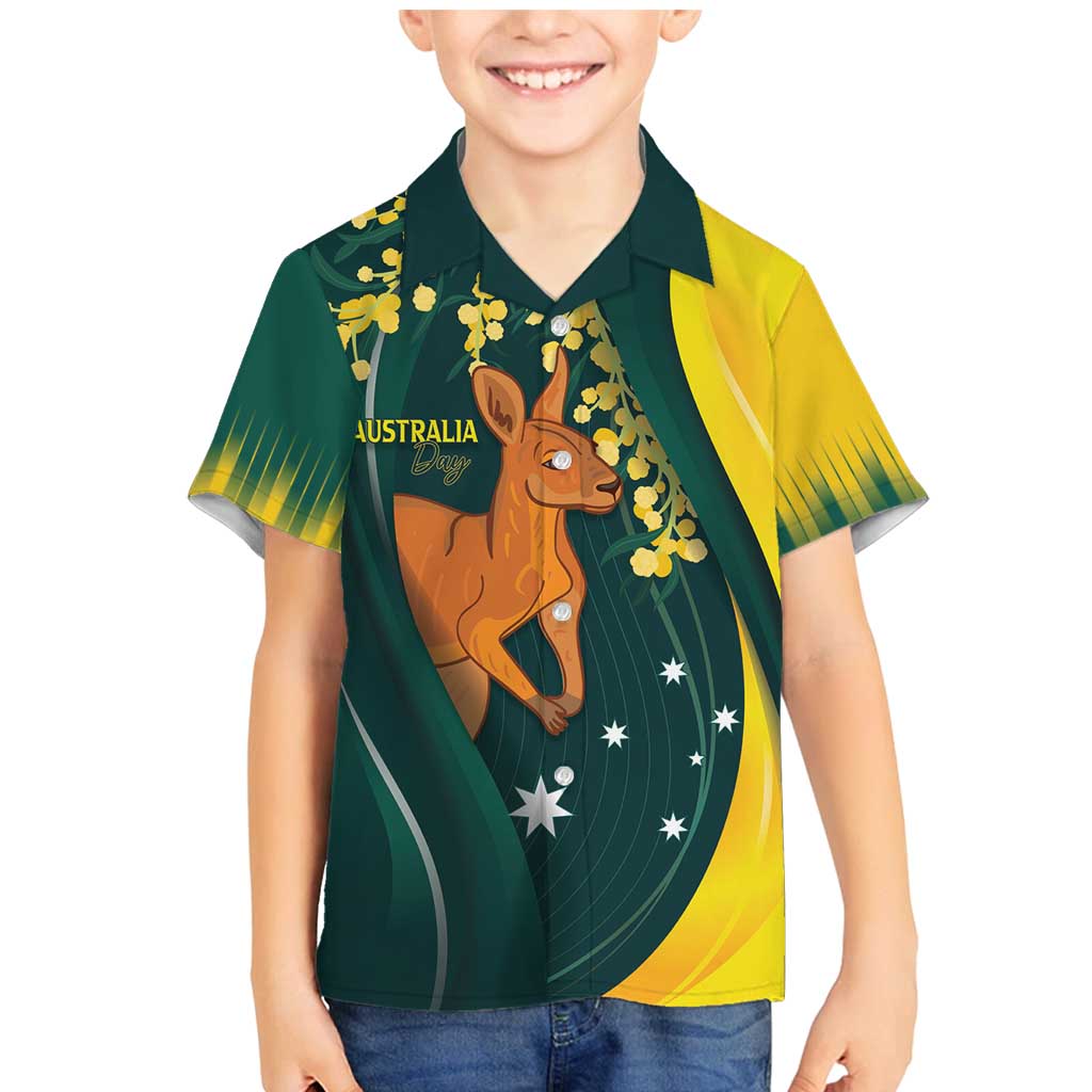 Australia Day Family Matching Mermaid Dress and Hawaiian Shirt Kangaroo National Color