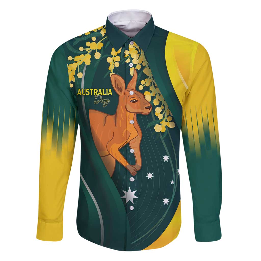 Australia Day Family Matching Puletasi and Hawaiian Shirt Kangaroo National Color