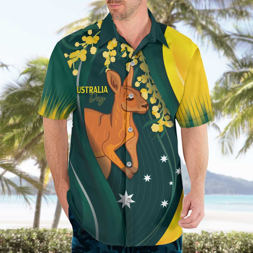 Australia Day Hawaiian Shirt Kangaroo National Color - Vibe Hoodie Shop