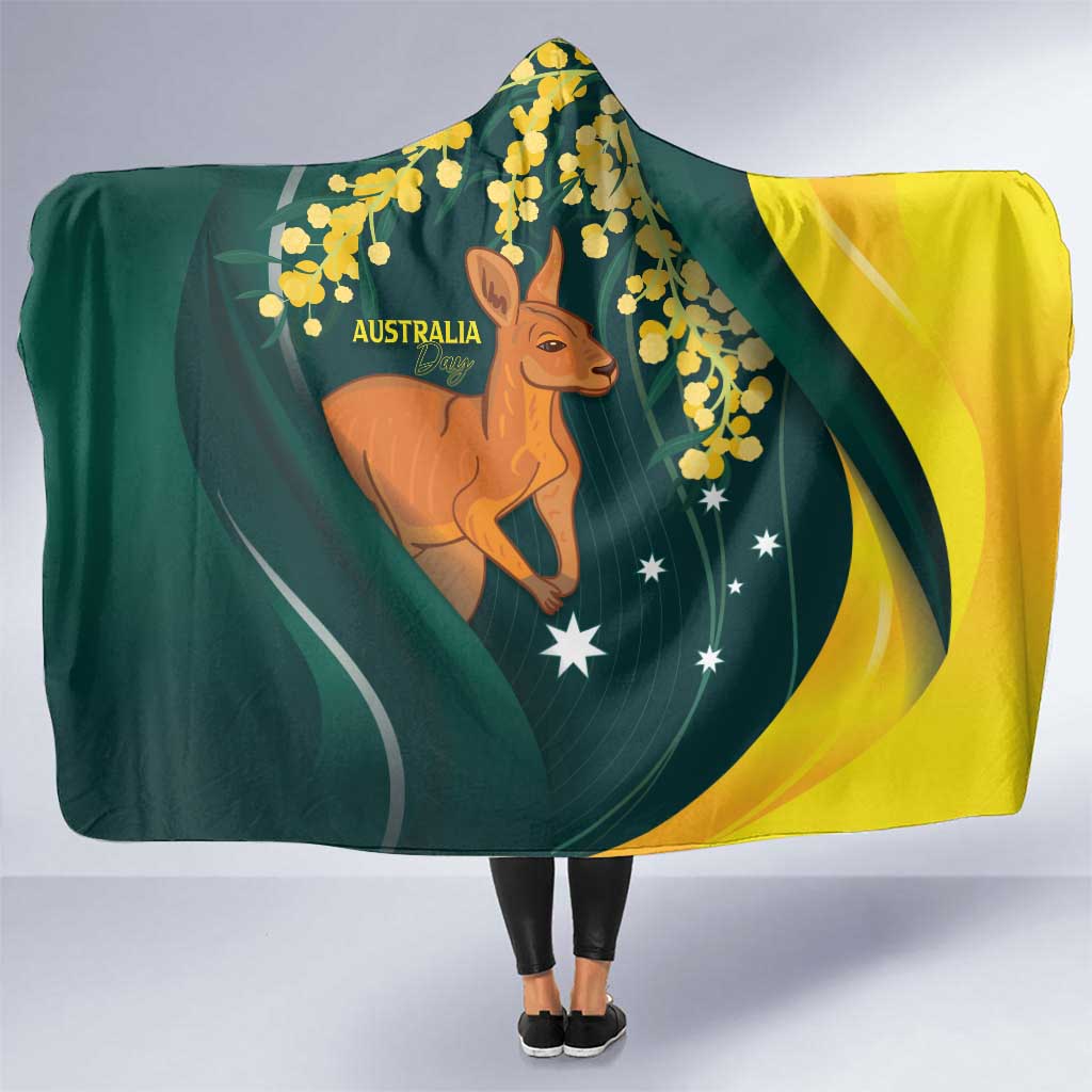 Australia Day Hooded Blanket Kangaroo National Color