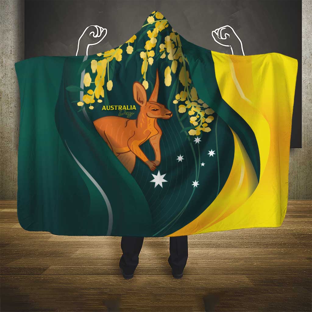 Australia Day Hooded Blanket Kangaroo National Color