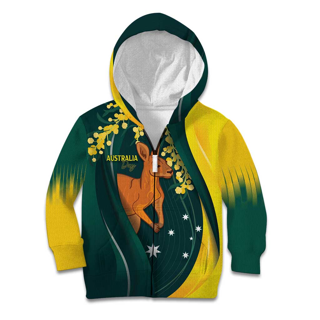 Australia Day Kid Hoodie Kangaroo National Color - Vibe Hoodie Shop