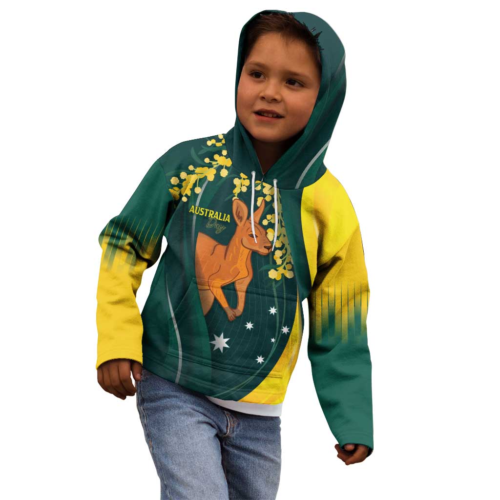 Australia Day Kid Hoodie Kangaroo National Color - Vibe Hoodie Shop