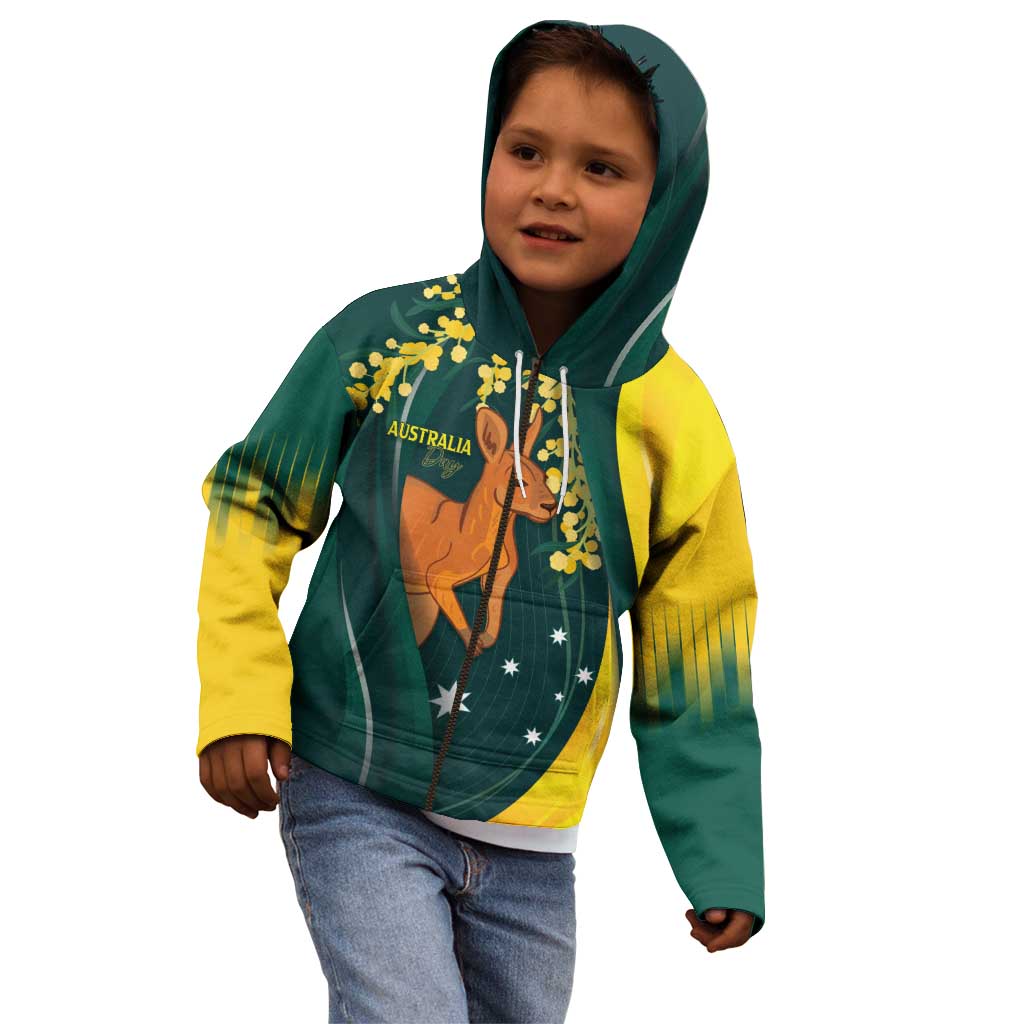 Australia Day Kid Hoodie Kangaroo National Color - Vibe Hoodie Shop