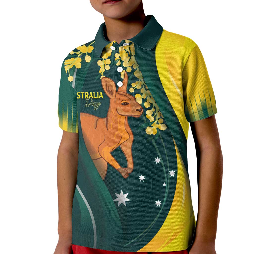 Australia Day Kid Polo Shirt Kangaroo National Color - Vibe Hoodie Shop