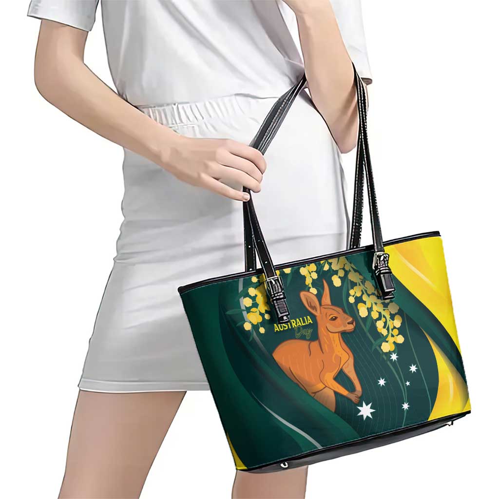 Australia Day Leather Tote Bag Kangaroo National Color