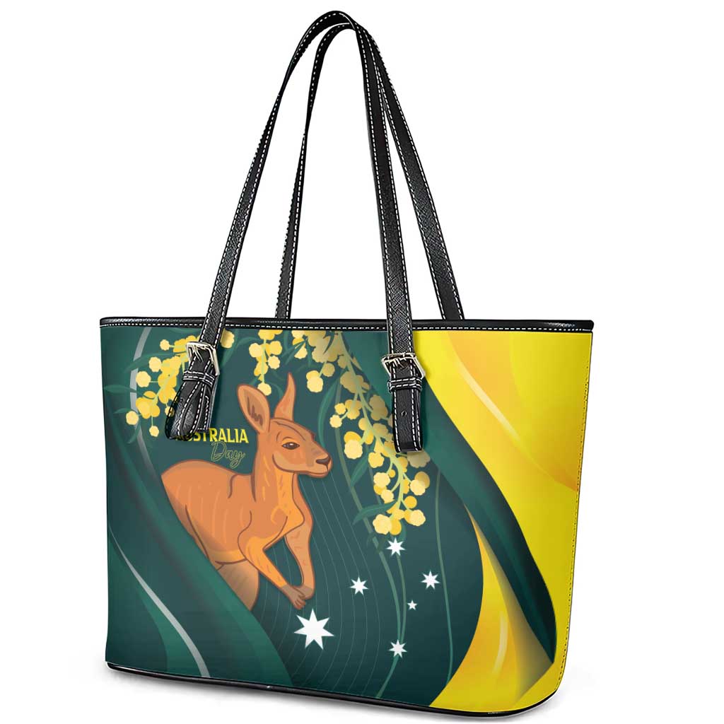 Australia Day Leather Tote Bag Kangaroo National Color