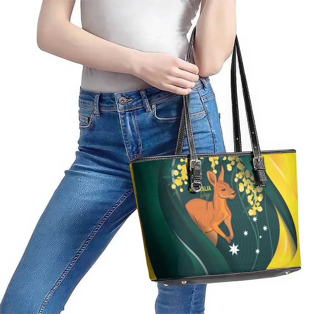 Australia Day Leather Tote Bag Kangaroo National Color