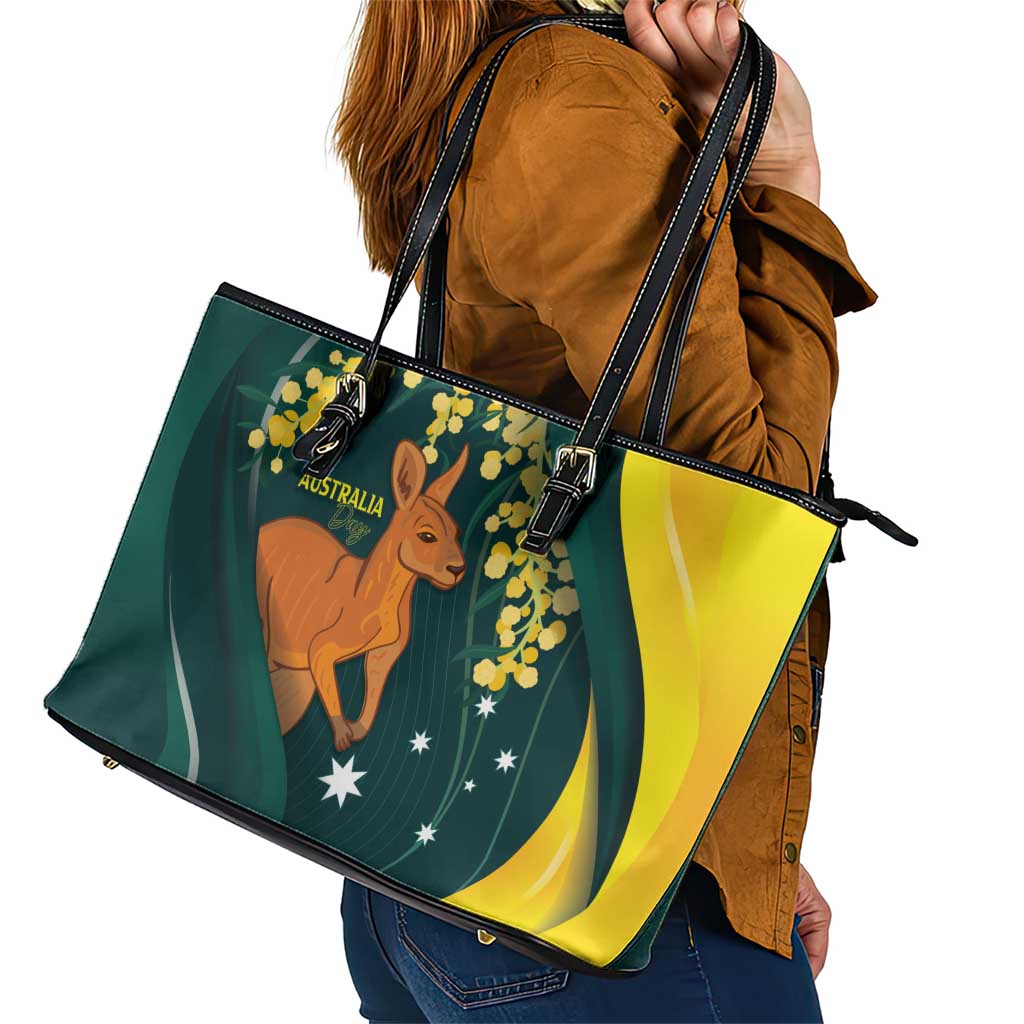 Australia Day Leather Tote Bag Kangaroo National Color