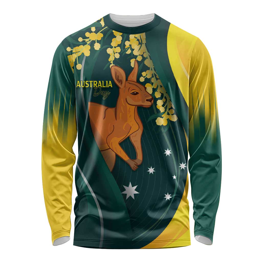 Australia Day Long Sleeve Shirt Kangaroo National Color - Vibe Hoodie Shop