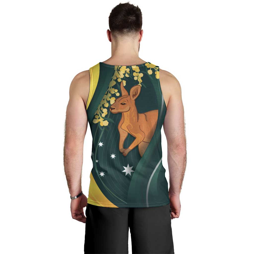 Australia Day Men Tank Top Kangaroo National Color - Vibe Hoodie Shop