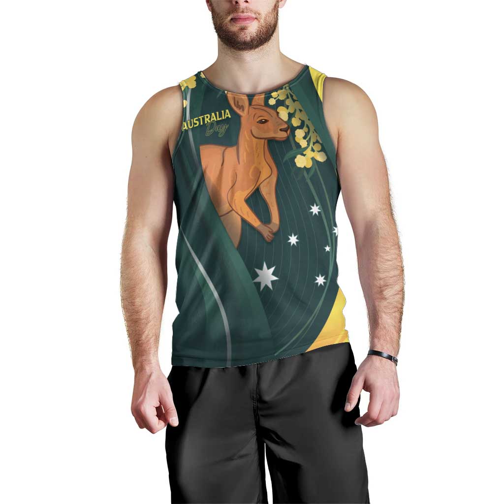 Australia Day Men Tank Top Kangaroo National Color - Vibe Hoodie Shop