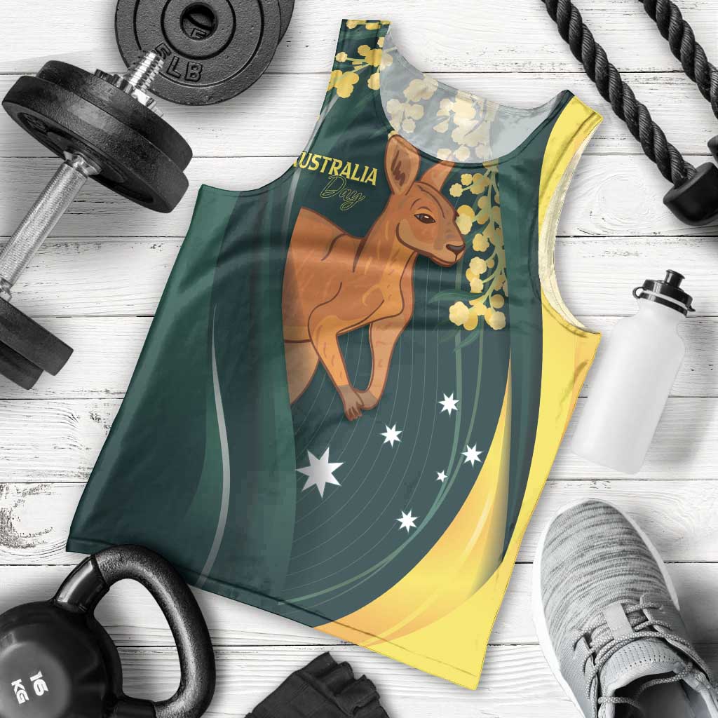 Australia Day Men Tank Top Kangaroo National Color - Vibe Hoodie Shop