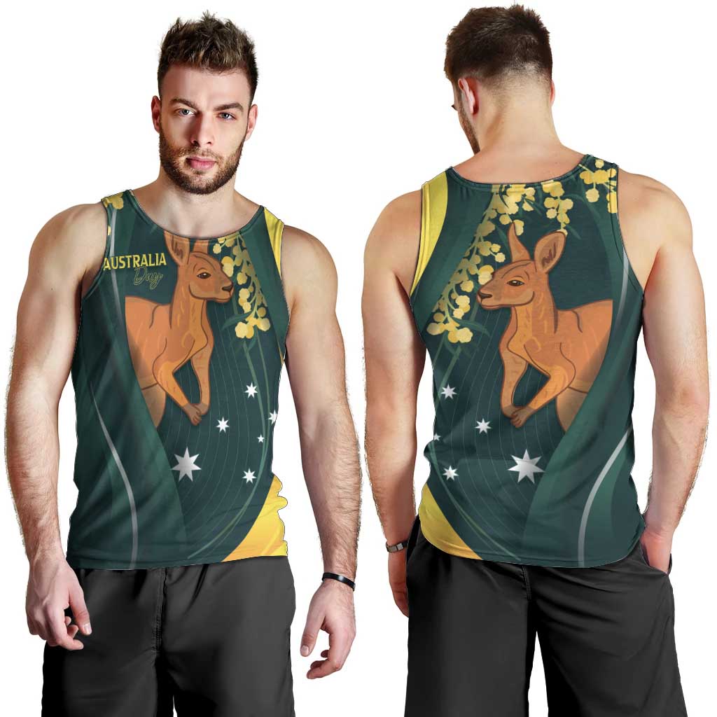 Australia Day Men Tank Top Kangaroo National Color - Vibe Hoodie Shop