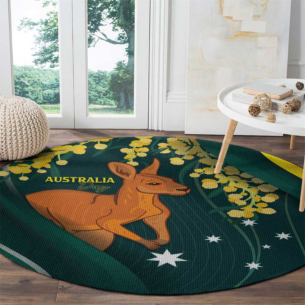 Australia Day Round Carpet Kangaroo National Color