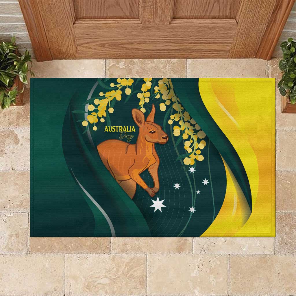 Australia Day Rubber Doormat Kangaroo National Color