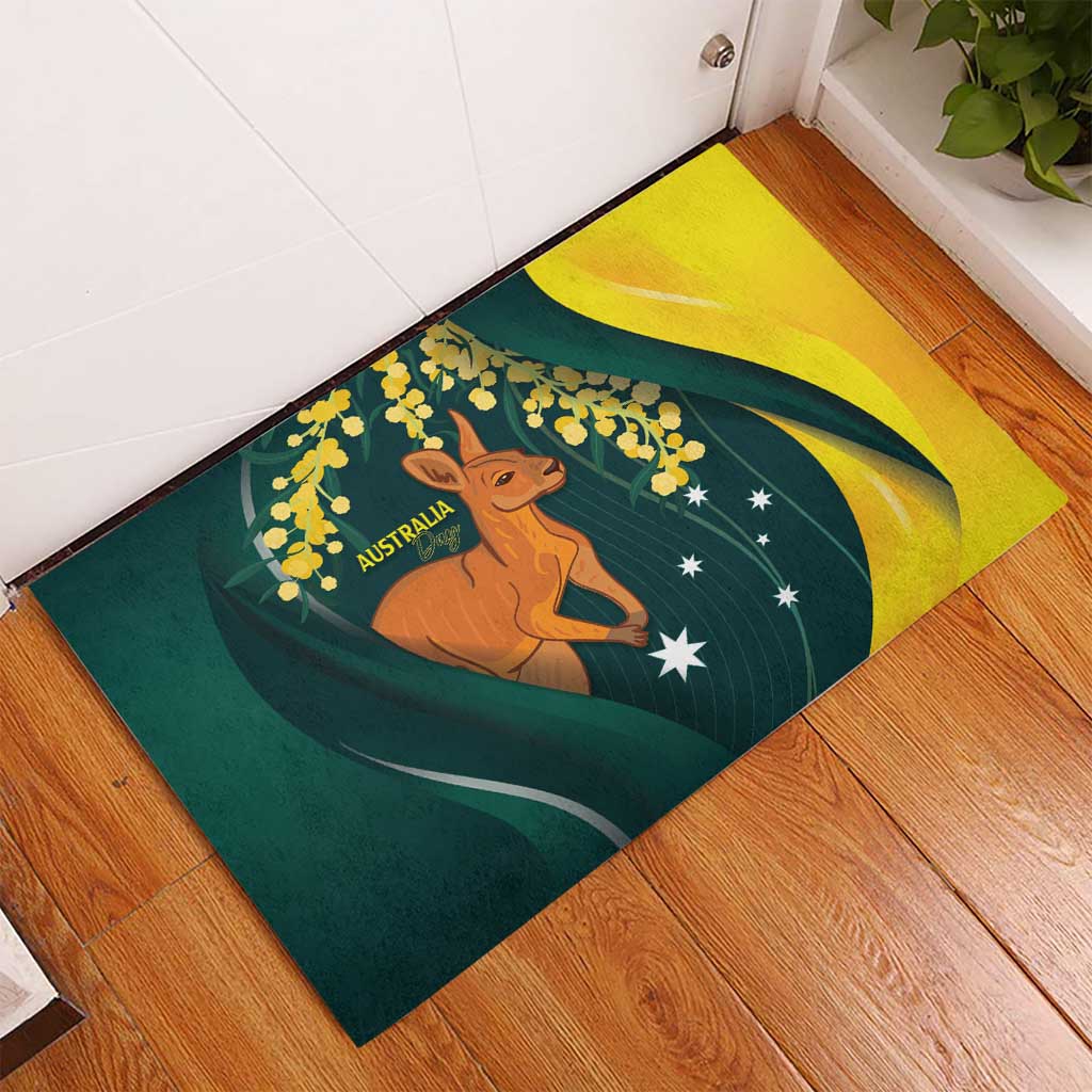 Australia Day Rubber Doormat Kangaroo National Color