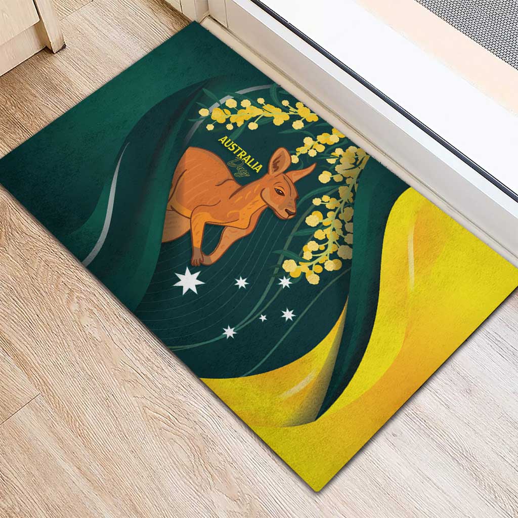 Australia Day Rubber Doormat Kangaroo National Color